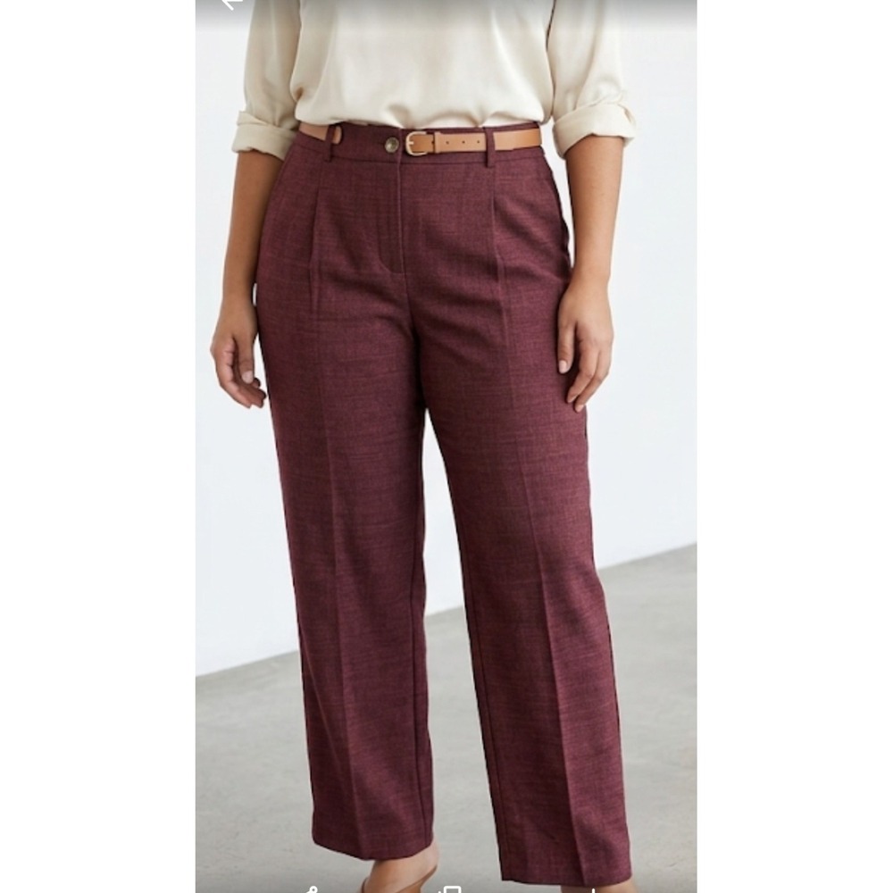 SOHO Apparel Ltd Women's Wide-Leg Sz 10 Pants Maroon